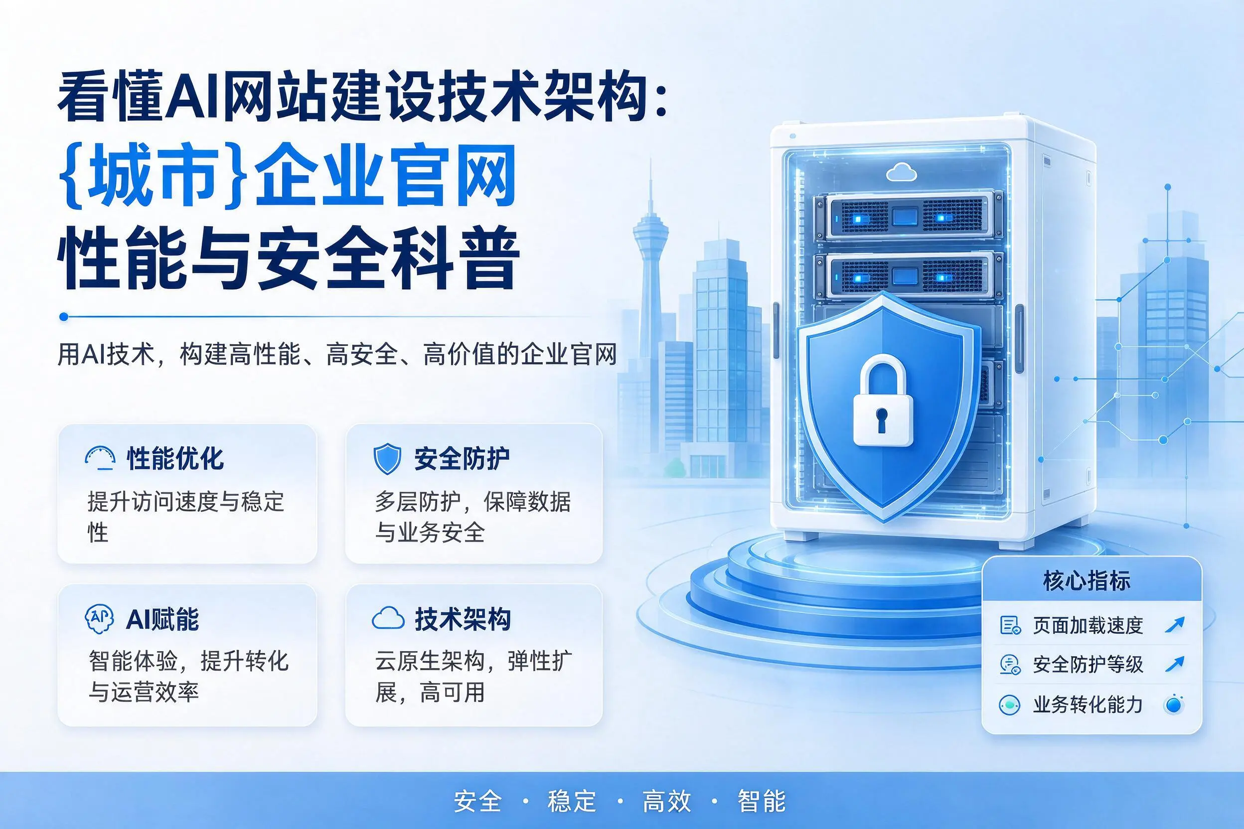 看懂AI网站建设技术架构：六安企业官网性能与安全科普
